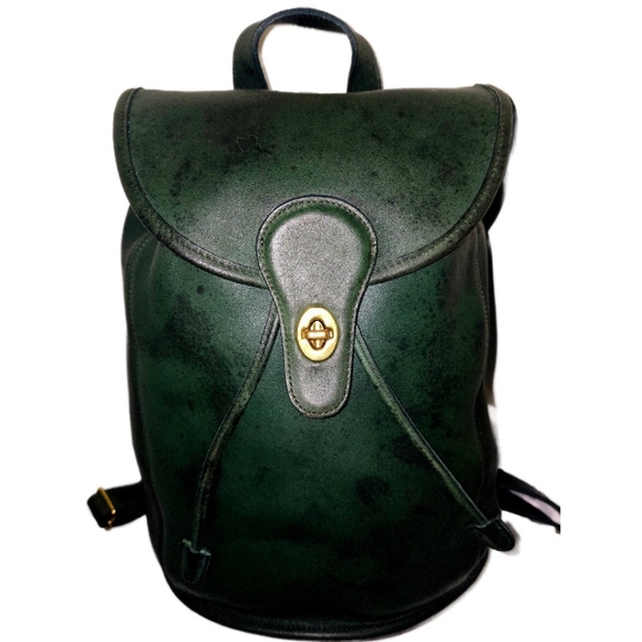 Coach Vintage 9943 Glass Bottle Green Leather Large Daypack Rucksack Backpack - Picture 1 of 12